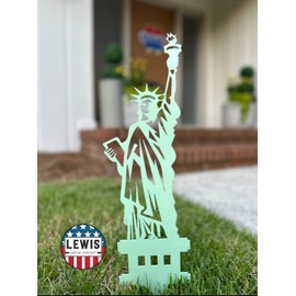 Statue of Liberty Metal Garden Stake (23" H x 6" W, Clear Coat)