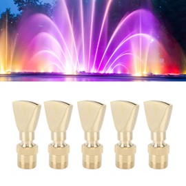 5Pcs Fan Shaped Water Fountain Nozzle, Brass Fountain Nozzles Narrow Fan Shaped Pond Sprinkler Exquisite Fountain Sprinkler for Garden Yard Mall