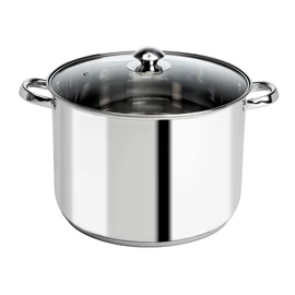 Ecolution Pure Intentions Stock Pot - Features Tempered Glass Lid, Stay-Cool Handles, and Encapsulated Bottom - Oven Safe - Curbside Recyclable Stainless Steel - 12 Quarts