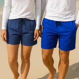 Unisex Mid-Thigh Beachwear Shorts Shorts Navy/M(28-32) 2ea