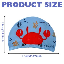 KASESSS 2 Pieces Kids Swimming Cap, Boys Girls Swimming Cap Polyester, Swim Cap Kids with Ear Plugs and Nose Clips, Swimming Hat Kids Light and Comfortable, Girls Swimming Hat for Long Short Hair