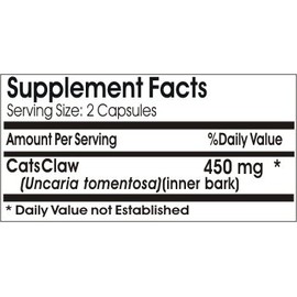 Cats Claw 450mg // 180 Capsules // Pure // by PureControl Supplements
