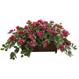 Nearly Natural Bougainvillea Artificial Decorative Planter Silk Plants, Pink