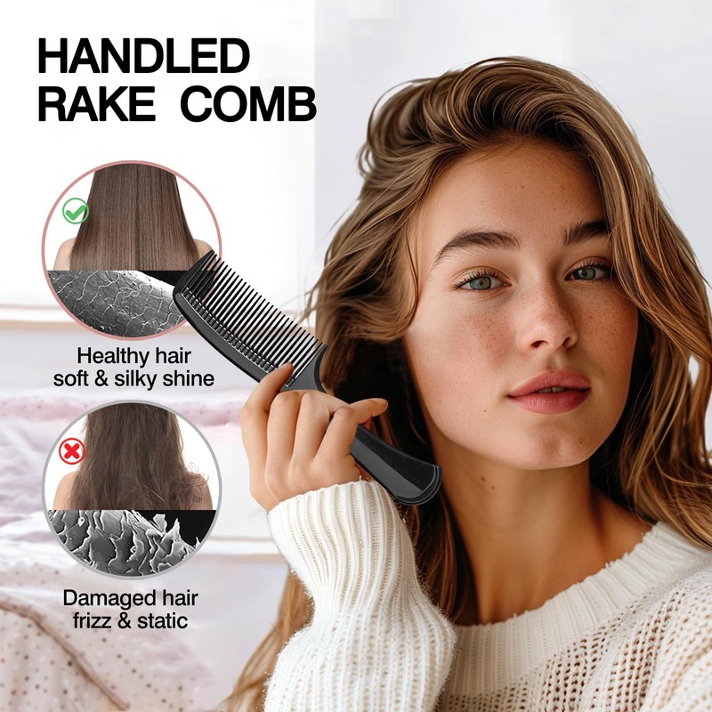 3PCS Wide-Tooth Comb Set, Detangling & Styling Comb, with Ergonomic