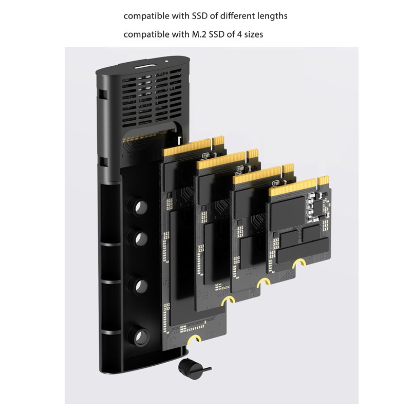 M.2 NVMe SSD Enclosure 10Gbps Type C USB 3.1 Breathing