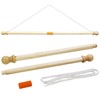 Anley 35" Wooden Banner Pole - Horizontal Flag Hanger for