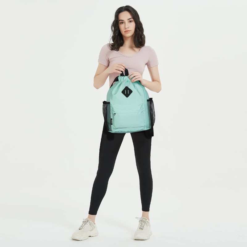 WANDF Turnbeutel mit Kordelzug, Sporttasche mit Schuhfach, wasserabweisender String-Rucksack Cinch
