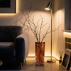 11.8 Inch Amber Brown Glass Vase,Hand Blown Leopard-Print Cylinder Centerpiece