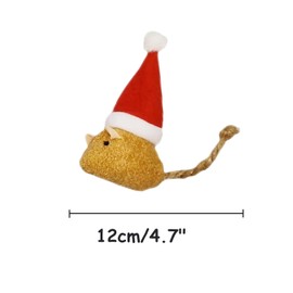 6-Pack Catnip Cat Mice Toys with Cute Christmas Hats - Holiday Cat Plush Toy Set for Cats & Kittens, Festive Interactive Catnip Mice for Indoor Cats, Durable & Fun Christmas-Themed Cat Toys-Style 2