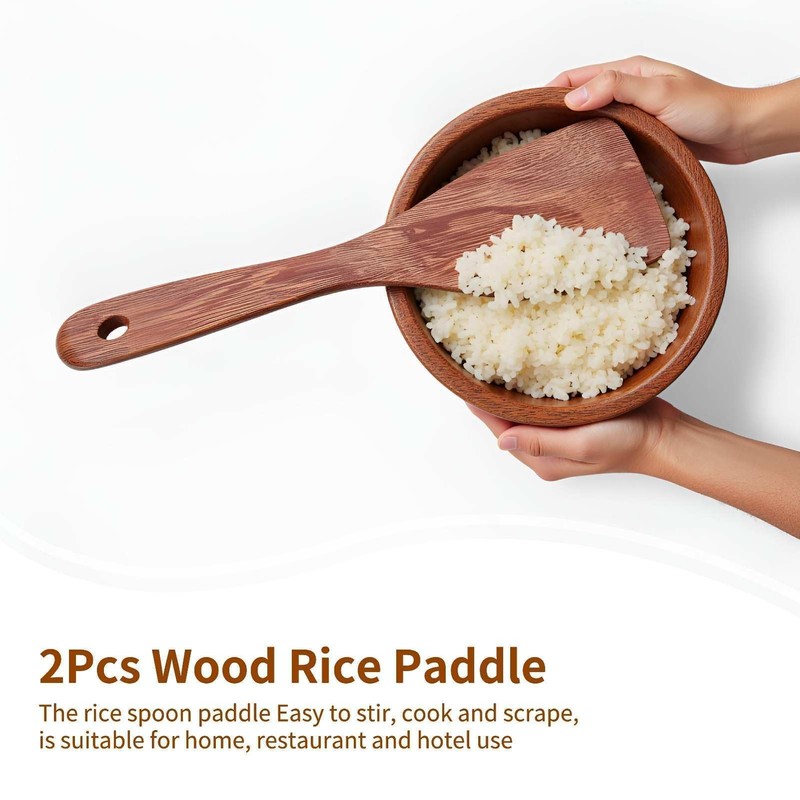 Beufee 2Pcs Rice Spoon, Heat Resistances Non Stick Rice Paddle