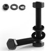 BNUOK 1/4-20 x 4 Hex Head Screws Bolts,Hex Nuts,Flat &