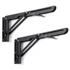 Sumnacon Sturdy Folding Shelf Brackets - Heavy Duty Metal Triangle
