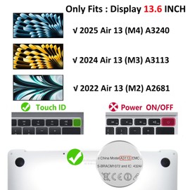 HXCASEAC Case Compatible with MacBook Air 13.6 inch Case 2025 2024 2022 / M4 M3 M2, Anti-Scratching Protective Hard Cover with Foldable Stand A3240 A3113 A2681 - Purple