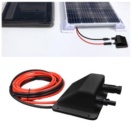 Roof Feed-Through Solar Double Cable Enclosure with 3 m 6 mm² Copper Cable and Solar Panel Connector, Cable Feed-Through Junction Box for Motorhome, Boats, PV System and Campers