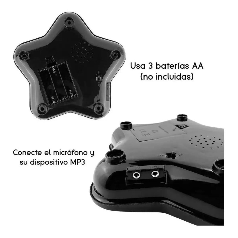 MARZSEFLO Infantil Karaoke Micrófono Juguete Con Base Bocina Luces