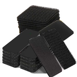 20 Sets Hook and Loop Strips with Adhesive(1x4 Inch & 2x2 Inch),Strong Heavy Duty Double Sided Adhesive，Hook and Loop Tape for Carpet, Couch Cushions, Pedal Board