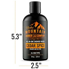 All-in-One Shower Wash for Men " Shampoo, Body Wash, Conditioner, Face Wash & Beard Wash " Natural Ingredients with Essential Oils " Paraben, SLS & DE