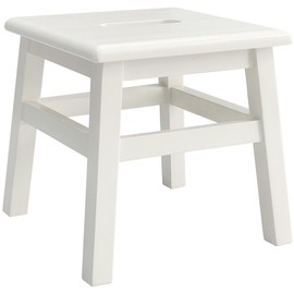 eHemco Solid Hardwood Step Stool for Adults and Kids, 12.25 Inches, Antique White(not Pure White)
