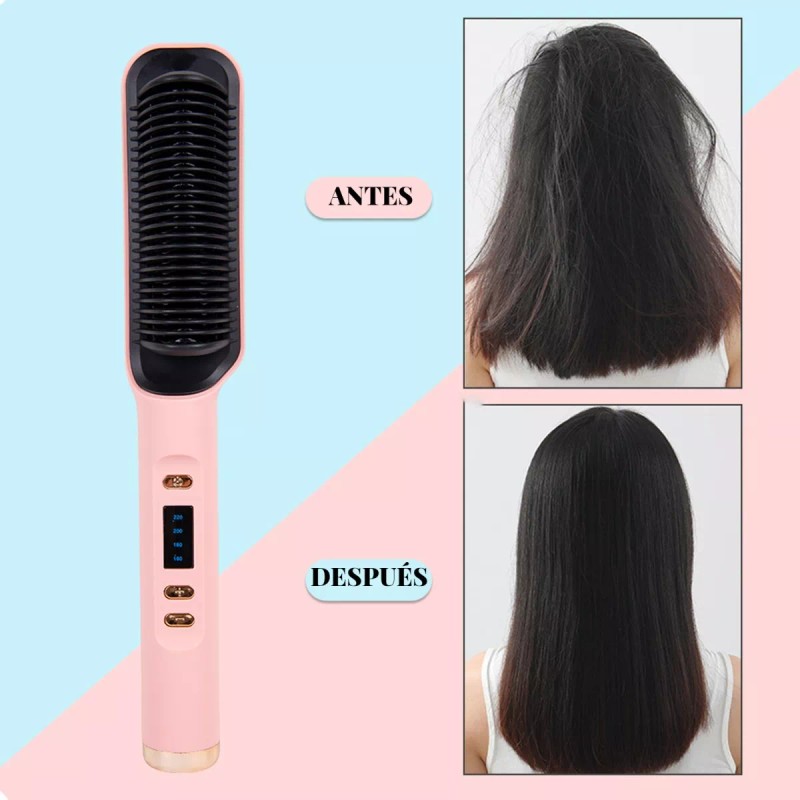 Plancha De Pelo 2 En 1, Peine Caliente, Alisador Y