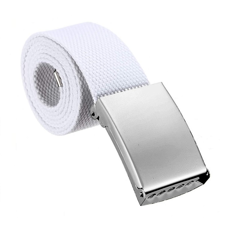 Trimming Shop Unisex Webbing Belt Webbed Canvas Strap Metal Flip