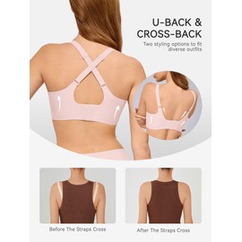 LUCKMEEY Bras for Women No Underwire Push Up Wireless Bra Seamless Bras Full Coverage Supportive Everyday Bras with Lift Peach Pink