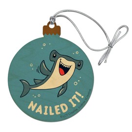 GRAPHICS & MORE Nailed It Hammerhead Shark Funny Humor Pun Wood Christmas Tree Holiday Ornament