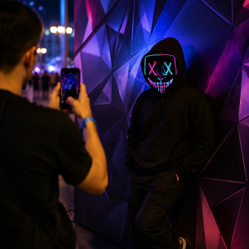 LED Halloween Mask for Cosplay - Light Up Scary Festival