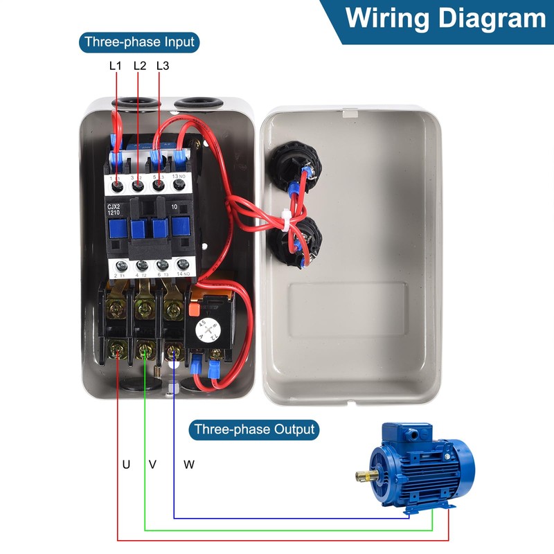 MECCANIXITY Magnetic Electric Motor Starter, 220V 2.2KW 3HP, 2 Phase