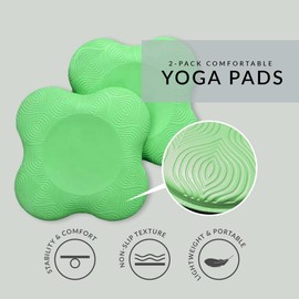2-Pack Yoga Knee Pad Cushion - Extra Thick Foam Pads for Knees, Elbows, Wrists, Hands, and Head Cushioned Knee Pad for Yoga Non-Slip Yoga Knee Pads Knee Support Pad for Yoga Yoga Knee Pad Set for Joint Comfort High-Density Yoga Knee Cushions (Green)