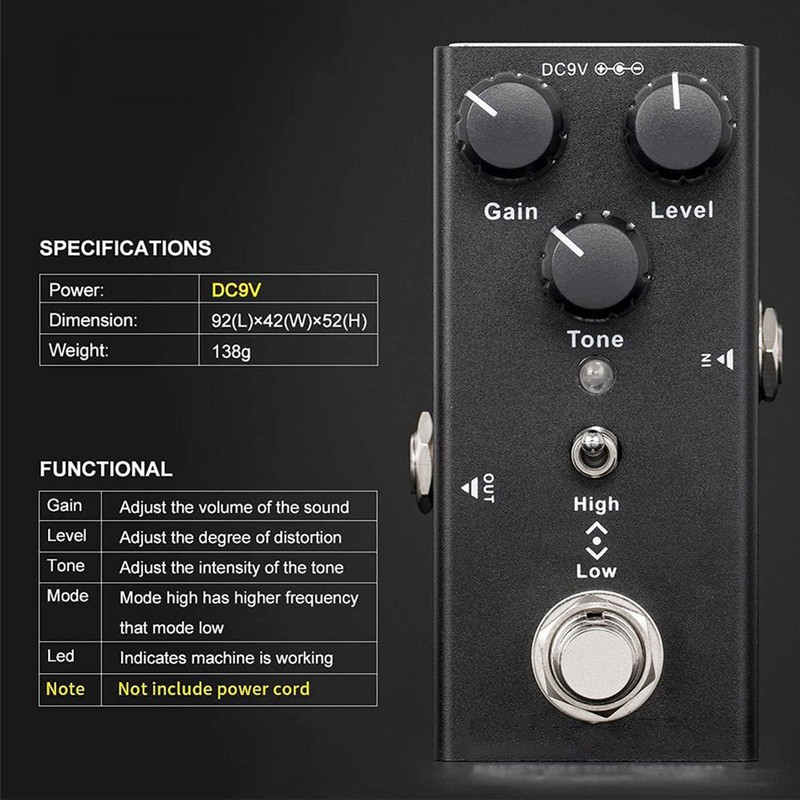 Electric Guitar Effects Pedal Portable Multiple Effects Accurate Chorus Guitar