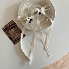 Butterfly Clip, Ribbon Hair Ornament, Ribbon Tie, Korean Style, French Style, Sweet Atmosphere, Birthday, Recital, Fireworks Display, Coming of Age Ceremony, School Entrance Ceremony (Set of 2)