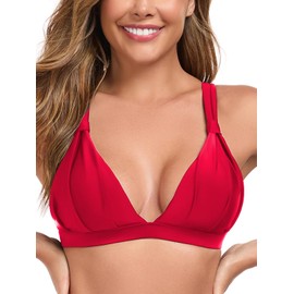RELLECIGA - Traje de baño con espalda entrecruzada para mujer, Rojo -, Small