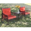 DECMICO Outdoor Rattan Wicker Rocking Chair 3 Pieces Patio Conversation