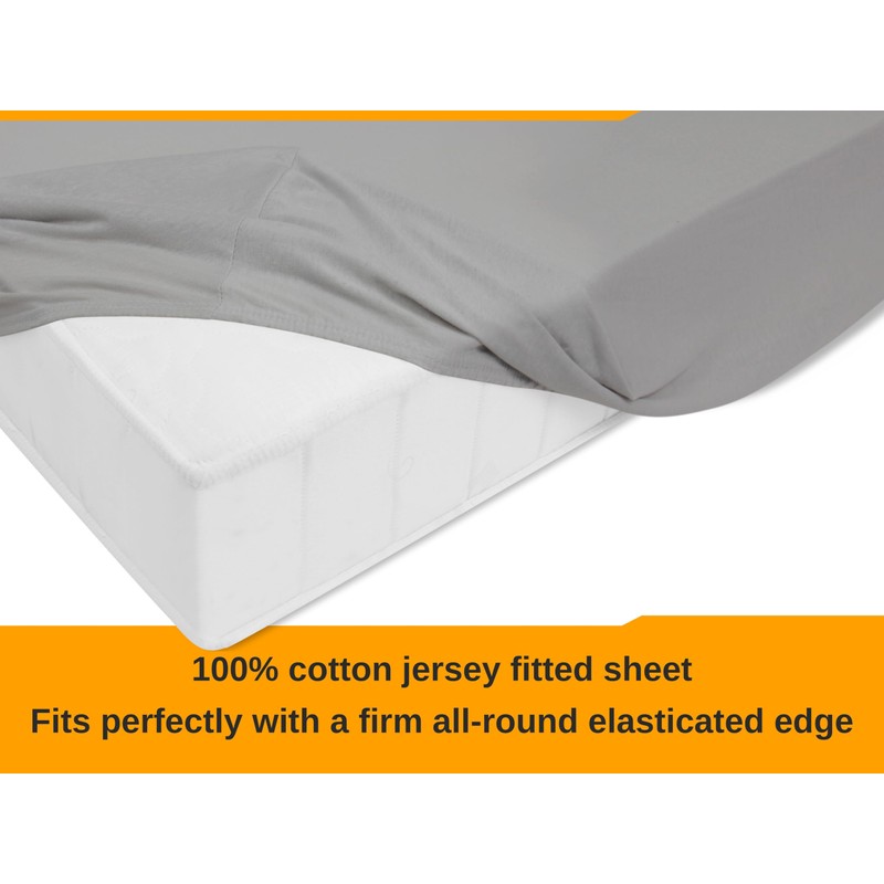 npluseins Classic Jersey Fitted Sheet - 100% Cotton 159.192, 140-160