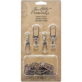 Metal Swivel Clasps by Tim Holtz Idea-ology, 12 Clasps per Pack, 2-3/4 and 3-3/4 Inches, Antique Finishes, TH92677