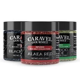 Hawaiian Sea Salt 3-Pack - Hawaiian Alaea Red, Bamboo Jade, Black Lava - All-Natural Sea Salts from the Pacific Ocean and Hawaiian Islands - Gluten-Free, No MSG, Non-GMO - Chef's Choice (4 oz Jar x 3)