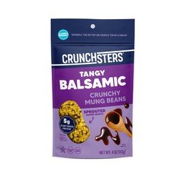 Crunchsters Crunchy Mung Beans Snack, Tangy Balsamic, 4oz. Bags, 6-Pack