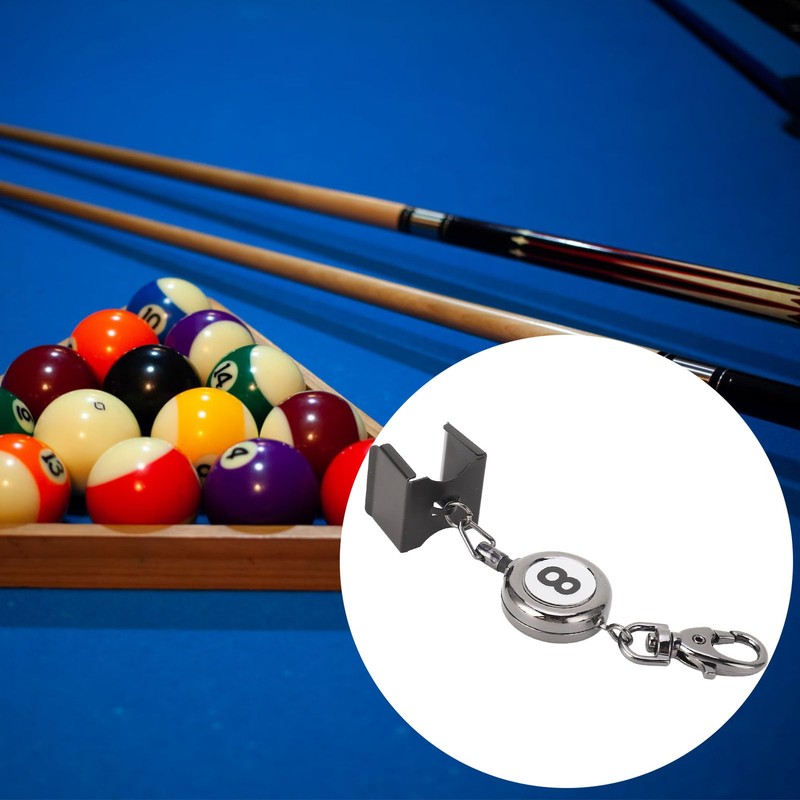 QANYEGNBilliard Chalk Holder, Black Automatic Telescoping Pool Chalk Holder, Portable