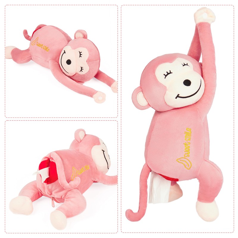 Tissue Holder for Car, Plush Tissue Box, Monkey Tissue Holder,