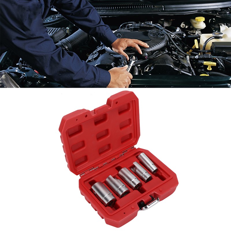 3/8inD Elbow Connector Socket Set Fitting Kit Chrome Alum Car