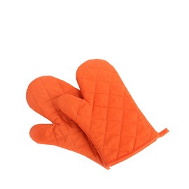 Nachvorn Oven Mitts, Premium Heat Resistant Kitchen Gloves Cotton & Polyester Quilted Oversized Mittens, One Pair,Orange