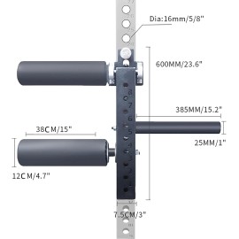 Leg Curl and Extension Rack Attachment - Leg Extension and Curl Attachment Adjustable Leg Extension AttachmentColor: 5/8" - 25mm, Size: .