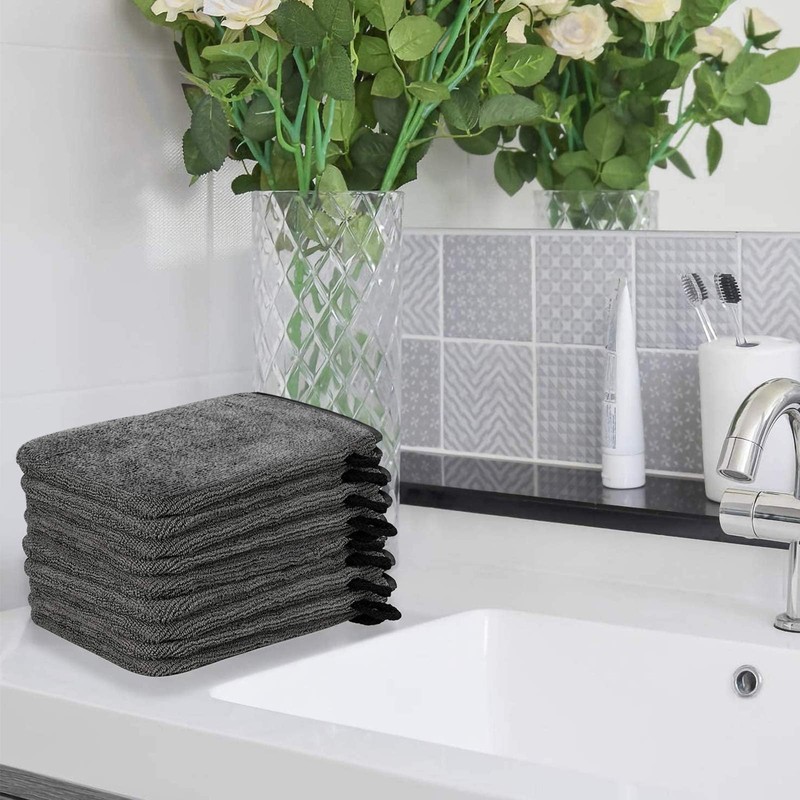 PHOGARY Pack of 10 Microfibre Body Wash Mitts, Soft Face
