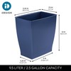 iDesign Small Plastic Bathroom Trash Can, Slim Rectangle Garbage Bin