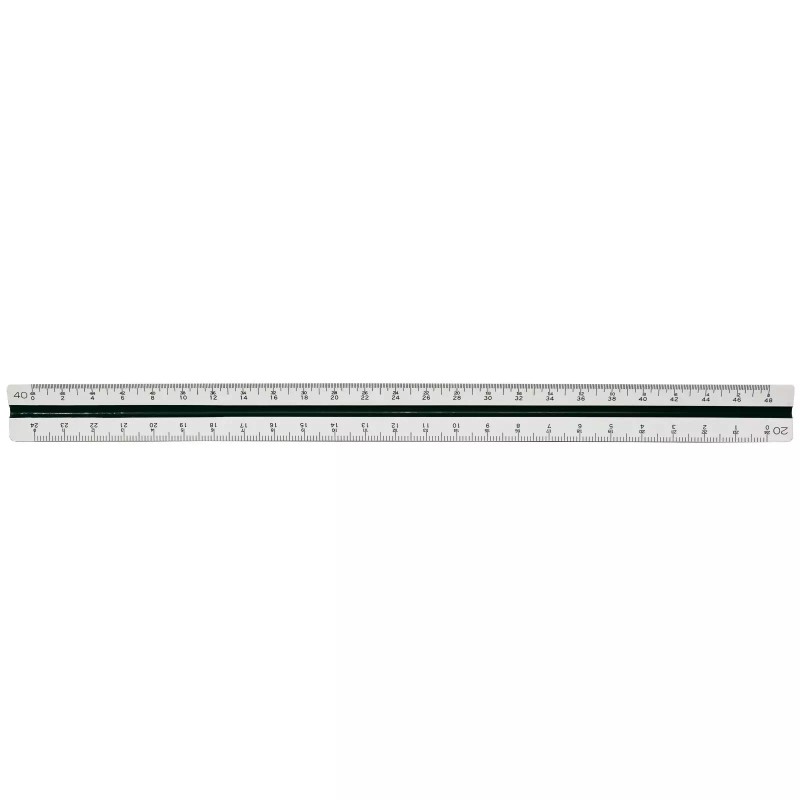 Alvin Rare Alvin 241B Engineer Scale 12in Triangular Drafting Ruler