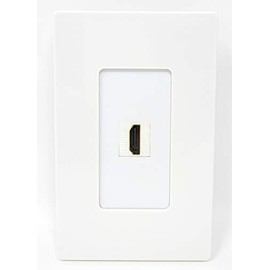 1 Port HDMI Decorative Screwless Wall Plate [White]