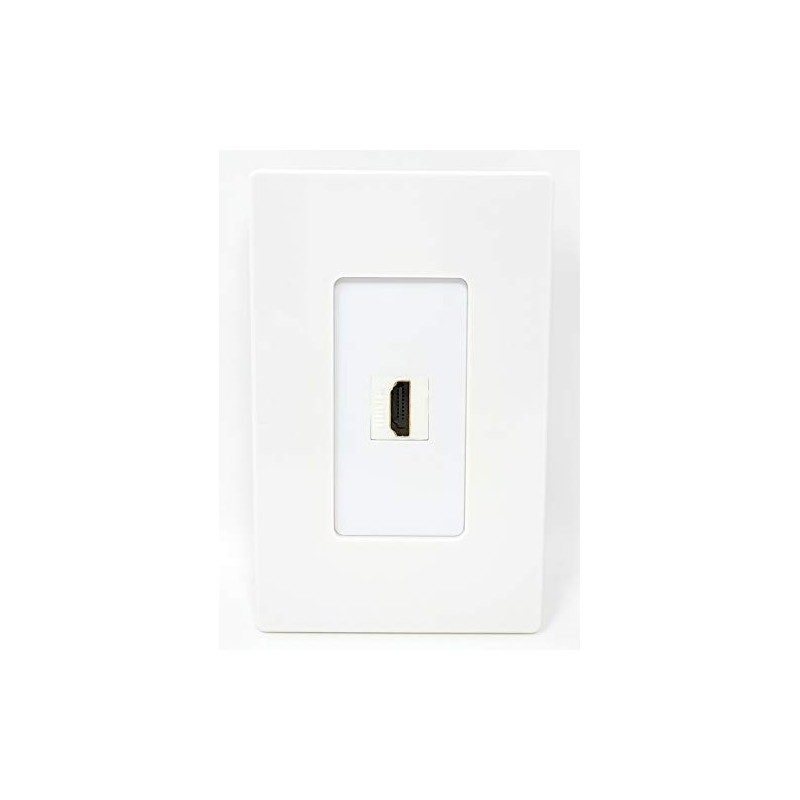 1 Port HDMI Decorative Screwless Wall Plate [White]