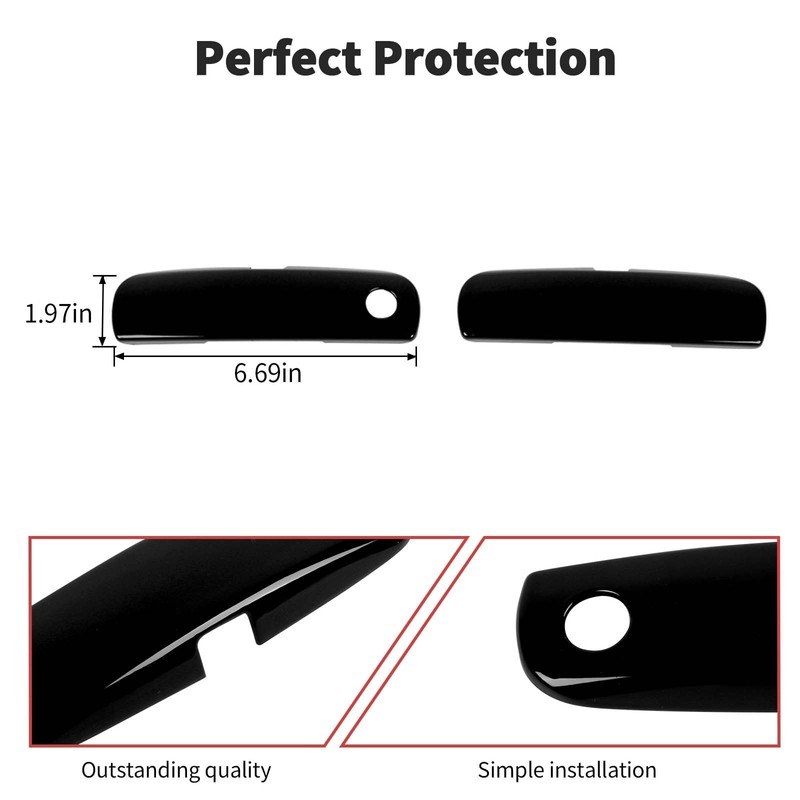Voodonala for Challenger Door Handle Cover Trim Embellishment Fit for