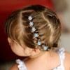 YISSION 20Pcs Mini Rhinestone Flower Hair Clips Cute Blue Hair