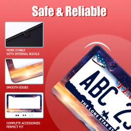 Mountain License Plate Frame Mountains License Plate Frames Funny Auto Accessory Stainless Steel Galaxy Colorful License Plate Decoration for Men Women 12.2 X 6.3 Inch